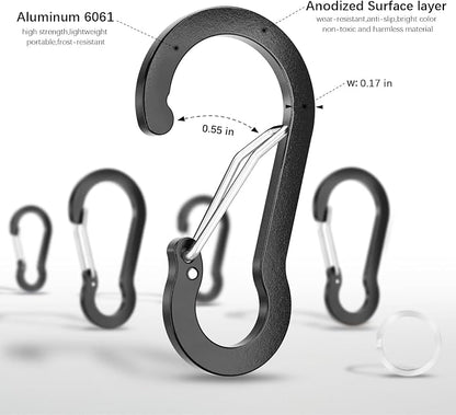 sprookber 2" Small Carabiner Clip, D Ring Caribeener, Spring Snap Hook - Image 4