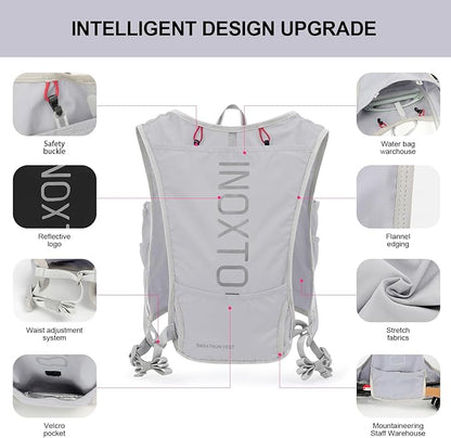 INOXTO Running Hydration Vest Backpack, Lightweight Insulated Pack - Image 4
