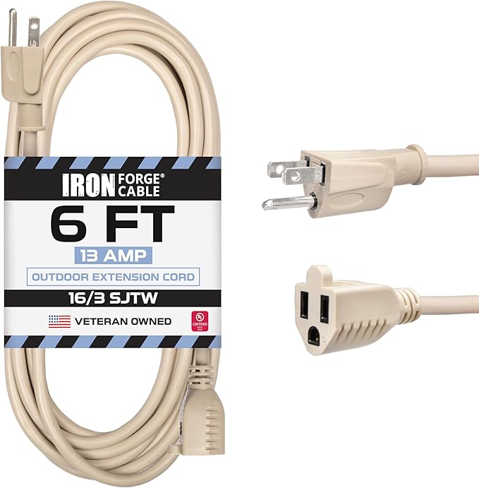 Iron Forge Cable Weatherproof 6 Ft Outdoor Extension Cord by IronForgeCable