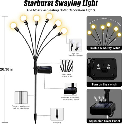 NBQQ Solar Garden Lights Outdoor, Waterproof Solar Powered Lights - Image 4