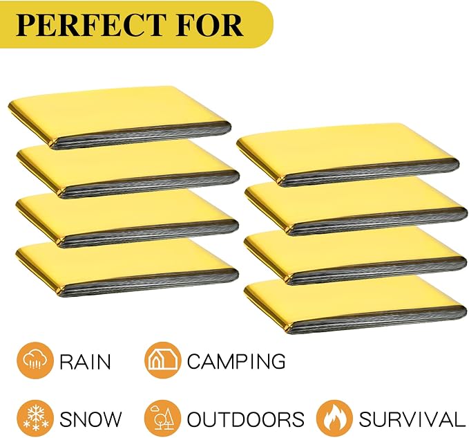 Macarrie 100 Pack Emergency Thermal Blankets Silver Foil Survival Blanket Space - Image 4