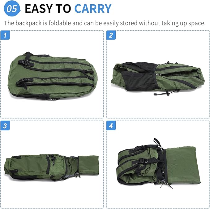 Hiking Daypack Packable, Camping Backpack Water Resistant Lightweight Polyester - Image 6