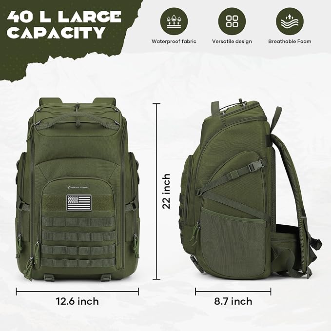 Maelstrom Tactical Backpack for Men, Water Resistant 40L Military Backpack - Image 5