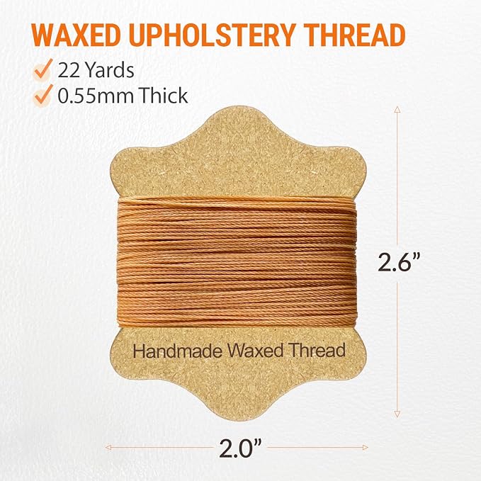 VONEEDL Upholstery Repair Kit: Waxed Sewing Thread & Heavy Duty Needles - Image 3