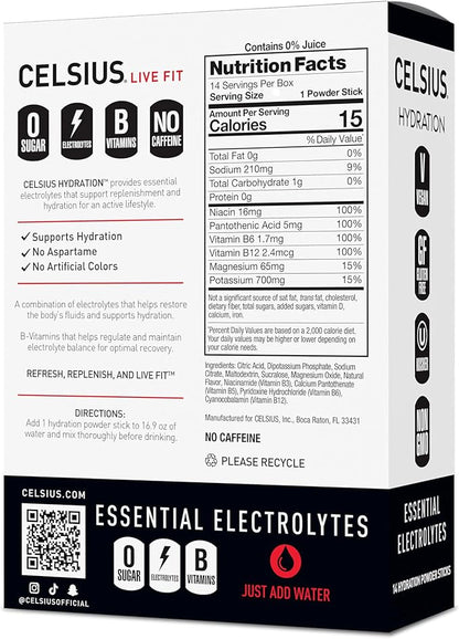 CELSIUS Hydration™ Fruit Punch, Sugar Free Electrolyte Hydration Drink Mix - Image 2