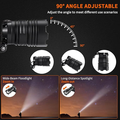 Headlamp Rechargeable 2Pack, Head lamps led rechargeable, Adjustable Focus - Image 3