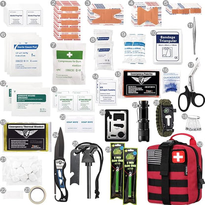 EVERLIT 250 Pieces Survival First Aid Kit IFAK EMT Molle Pouch Survival Kit - Image 2