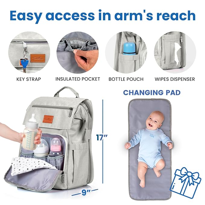 Baby Shower Gifts Diaper Bag Backpack, Baby Diaper Bag, Large Baby Bag - Image 3