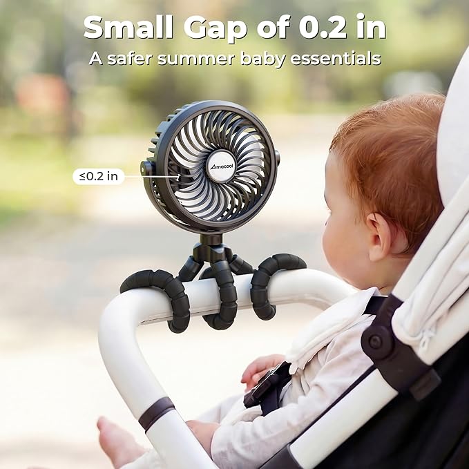 AMACOOL Battery Operated Stroller Fan, Baby Travel Essentials - Image 2