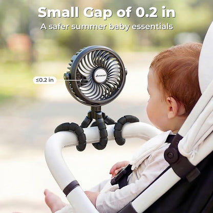 AMACOOL Battery Operated Stroller Fan, Baby Travel Essentials - Image 2
