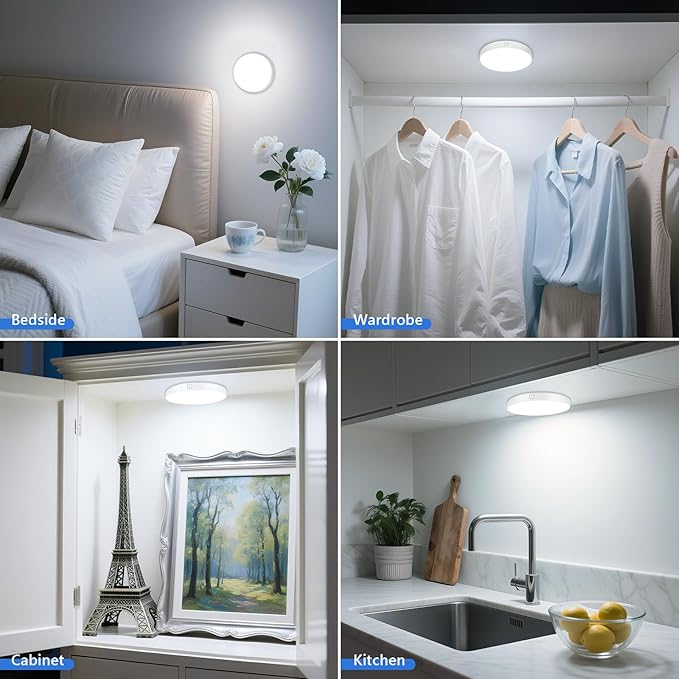 Ferswe Rechargeable Tap Lights, Dimmable Touch Night Lights - Image 2