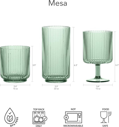 Abode Homewares Mesa 22 oz Durable Acrylic Jumbo Drinking Glasses, - Image 7