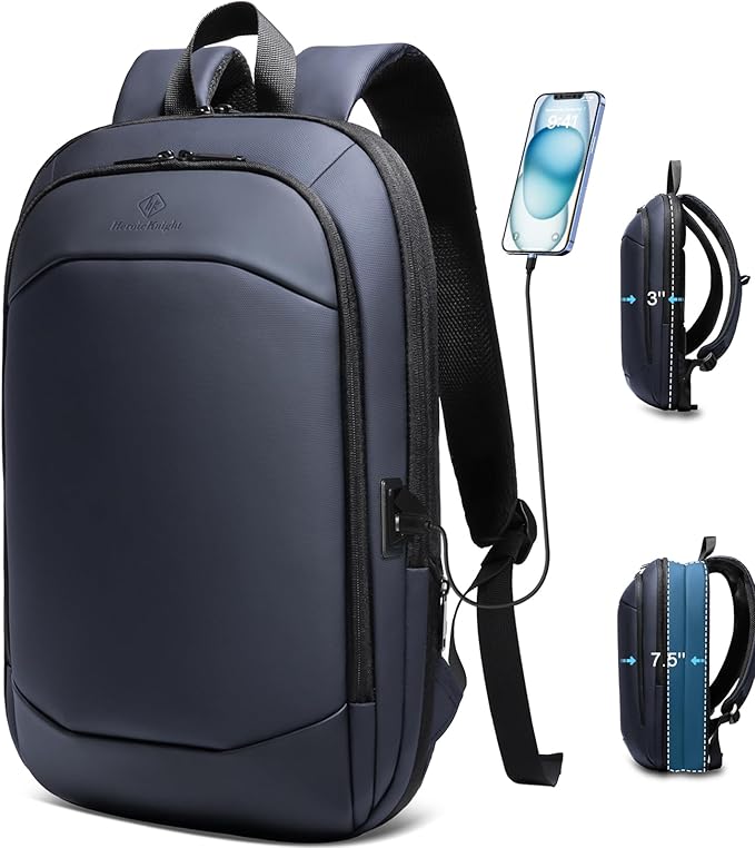 Business Backpack 17 Inch Slim Expandable Waterproof Travel Laptop Backpacks by hkbag