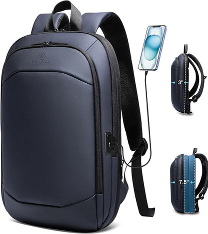 Business Backpack 17 Inch Slim Expandable Waterproof Travel Laptop Backpacks by hkbag