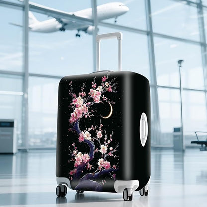 ANNA QUEEN Cherry Blossom & Moon Luggage Cover-Stretchable, Water Resistant & - Image 9