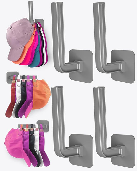 Hat Rack for Hat Storage, Strong Adhesive Hat Hooks for Wall, Hat Organizer for by Sunfanie