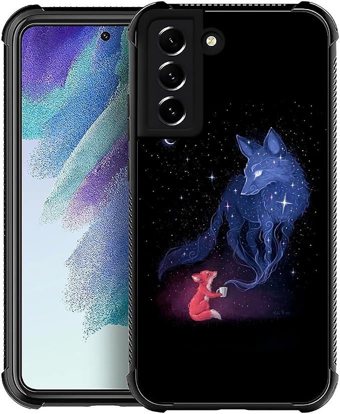 for Samsung Galaxy S22 Plus Case, Galaxy Fox Wolf Pattern Graphic Design Girl by FKBRCL4U