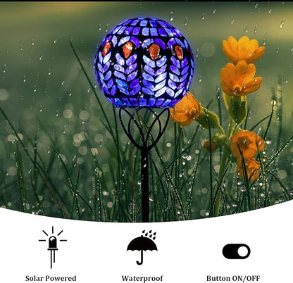 VCUTEKA Solar Lights Outdoor Garden Decor Mosaic Solar Garden Lights Waterproof - Image 4