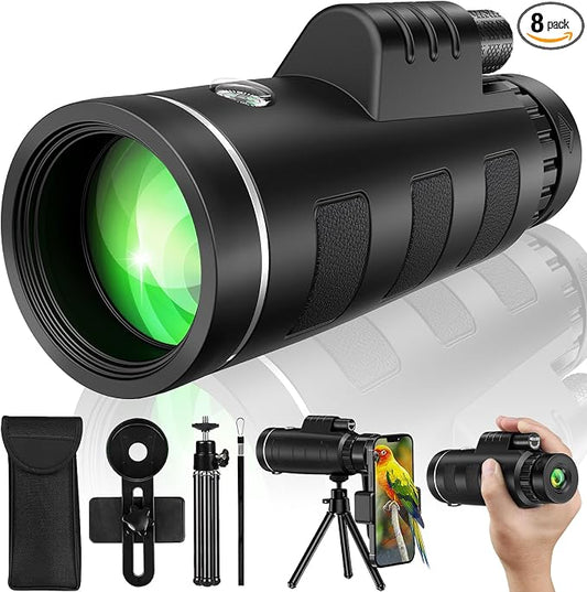 Monocular Telescope 40x60 with Smartphone Adapter, Telescope by YEGASS