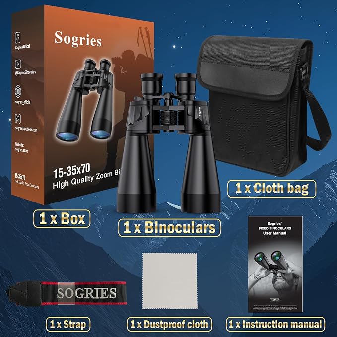 High Powered Binoculars 15-35x70 Zoom - Image 9