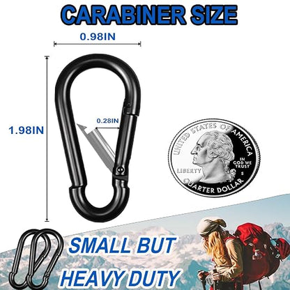 40PCS M5 Heavy Duty Carabiner Clip, 2Inch Snap Hook Quick Link Small Carabiner - Image 2