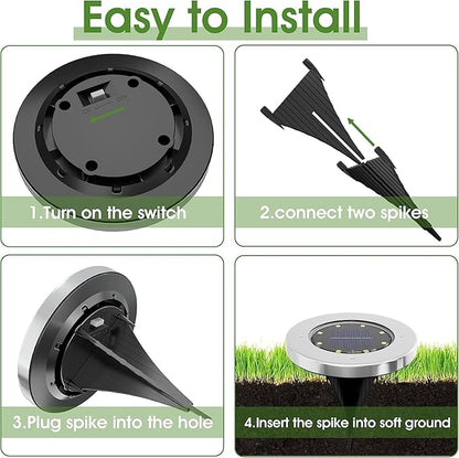 INCX 4.6 inch Solar Lights for Outside, 4 Pack Solar Light Outdoor Waterproof - Image 5