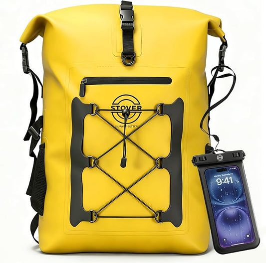 STOVER 5/10/25/30/40/55L Waterproof Dry Bag- Roll-Top Backpack w/Phone Case- by STOVER