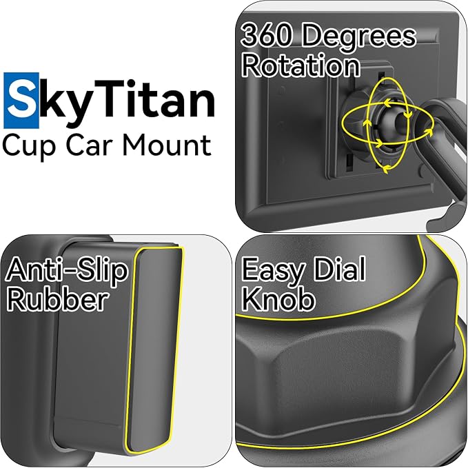 Cup Holder Car Mount for Portable CarPlay Screens, Adjustable Height, Flexible - Image 4