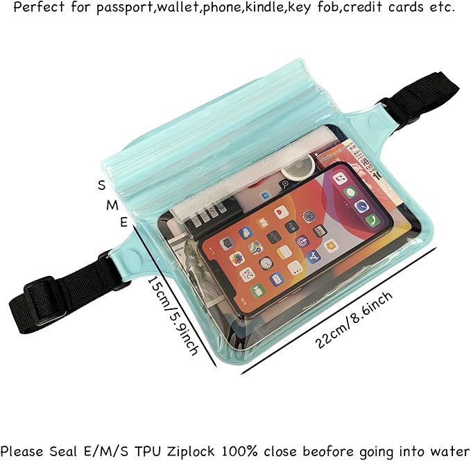 Waterproof Waist Pouch Dry Belt Bag Fanny Pack Keep Your Key Fob Wallet Kindle - Image 3