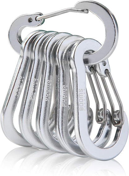 Booms Fishing CC1 Multi-Use Carabiner Clip, 6 Pack Small Caribeener Clips by BoomsFishing