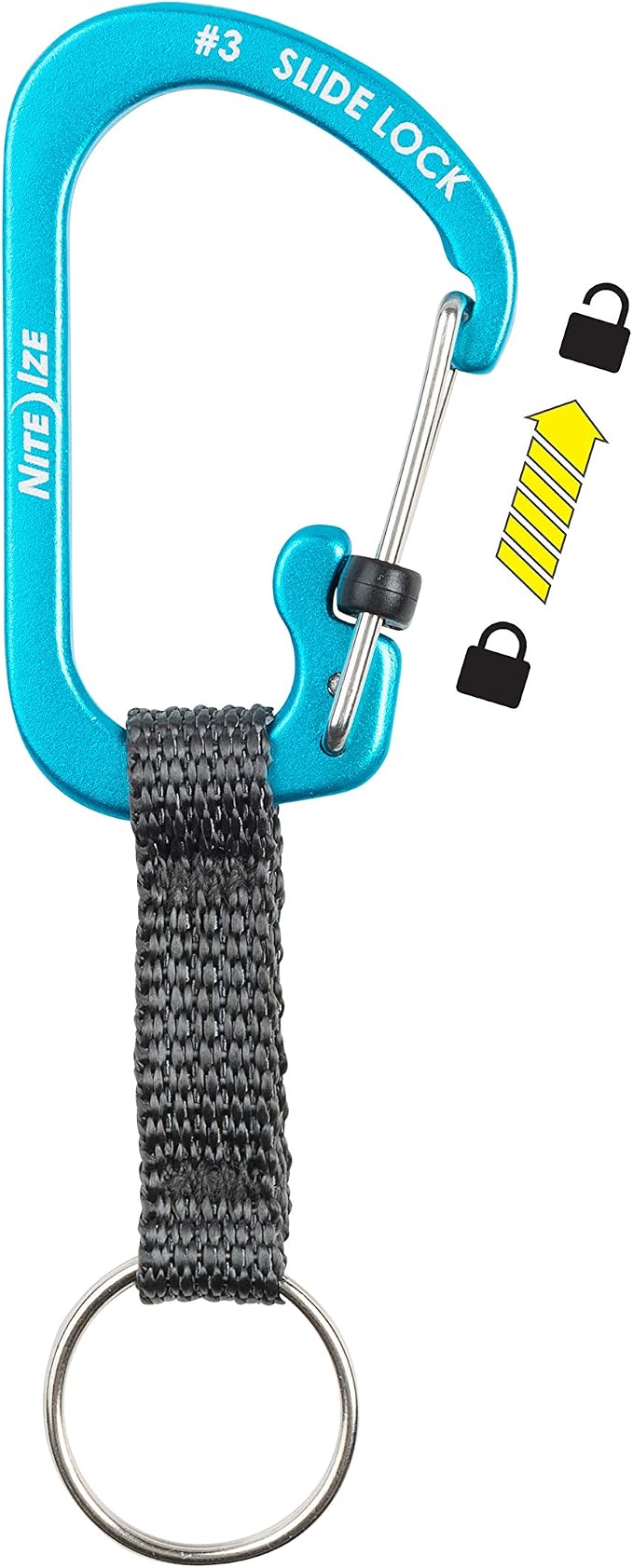 Nite Ize SlideLock Key Ring, Locking Carabiner Key Chain - Image 2