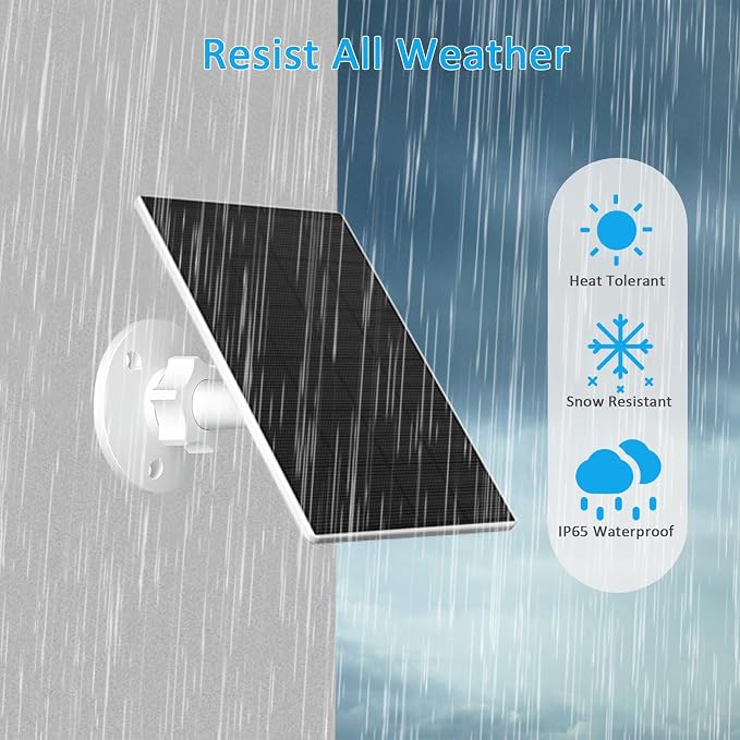 2W Solar Panel for Security Camera Outdoor, USB/USB-C Charger - Image 4