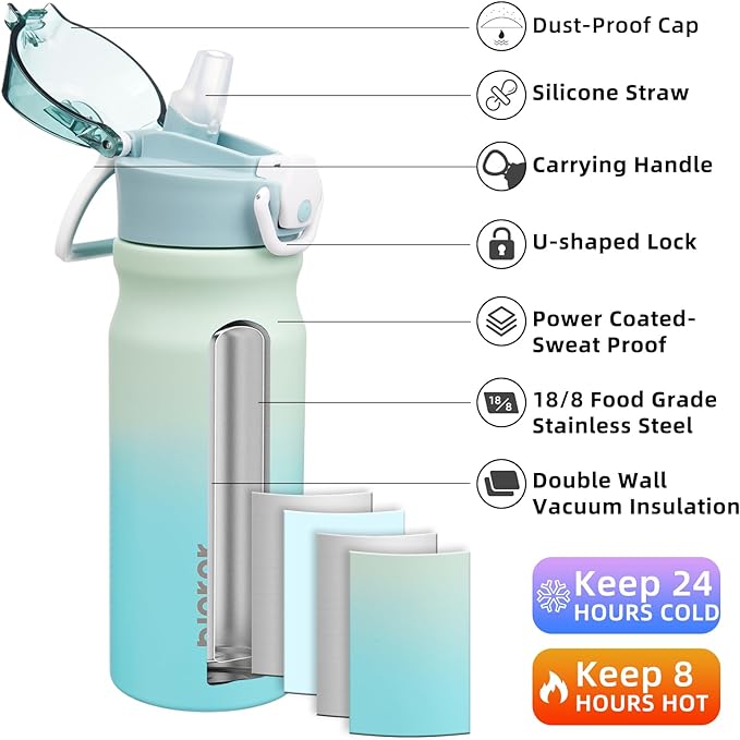 BJPKPK Insulated Water Bottle 18oz Stainless Steel Water Bottles - Image 2