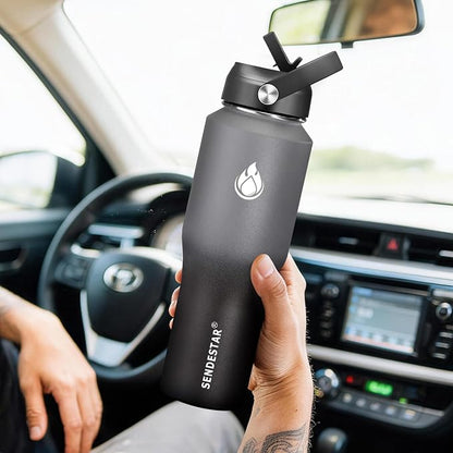 SENDESTAR Water Bottle 32oz, Wide Mouth Stainless Steel Vacuum Insulated Double - Image 3