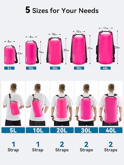HEETA Waterproof Dry Bag for Women Men, 5L/10L/20L/30L/40L Roll Top Lightweight - Image 2