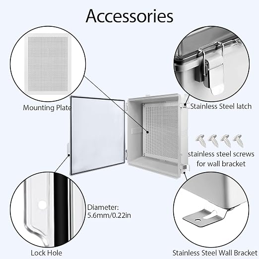 LeMotech Electrical Box, IP67 Waterproof Hinged Clear Cover Stainless Steel - Image 4