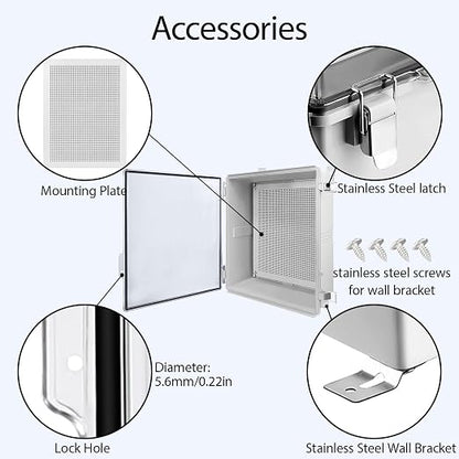 LeMotech Electrical Box, IP67 Waterproof Hinged Clear Cover Stainless Steel - Image 4