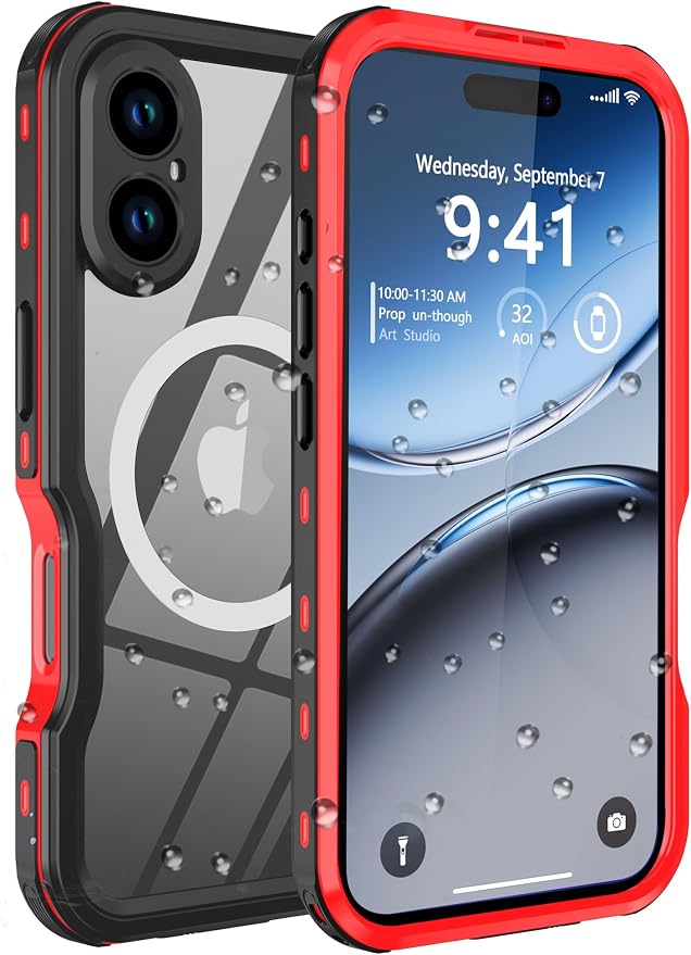for iPhone 16 Case Waterproof, Full-Body Hard Case Built-in by Comboproof