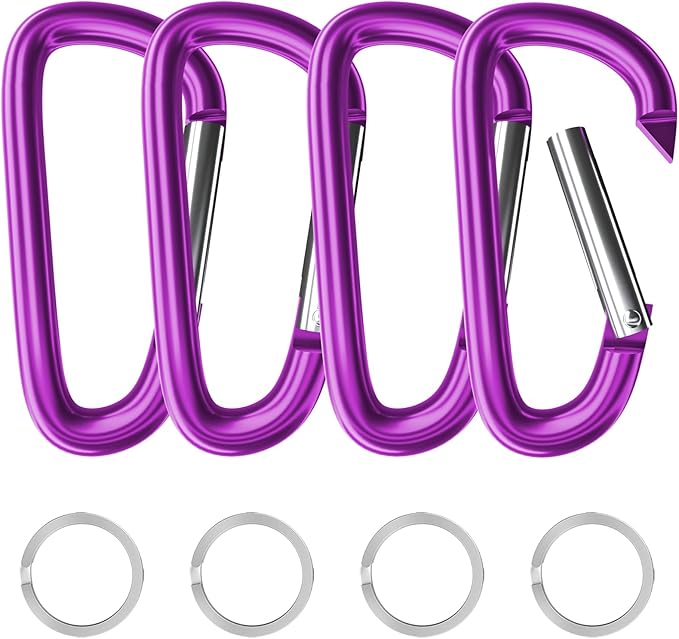 sprookber 4" & 5" Extra Large Aluminum Carabiner D Ring, Caribeener Clips by Sprookber