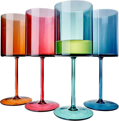 Unbreakable Stemmed Square Tritan Acrylic Floating Wine Glasses European Style by Khen
