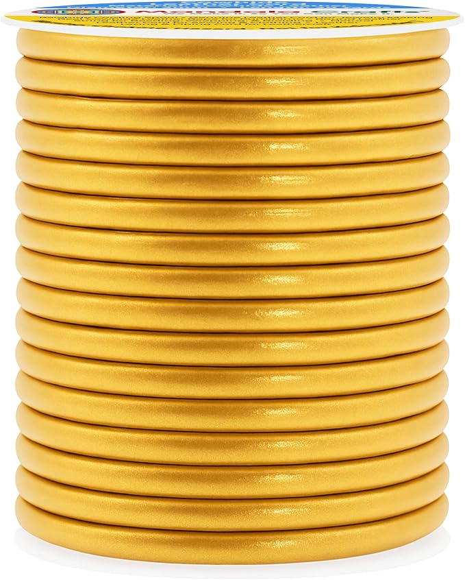 Mandala Crafts Round Genuine Gold Leather Cord - Image 2