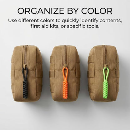10 Pieces Paracord Zipper Pull Replacement Zipper Pulls Tab 4" Keychain - Image 5