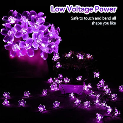 ITICdecor Outdoor Solar Flower String Lights Waterproof 50 LED Fairy Light - Image 5