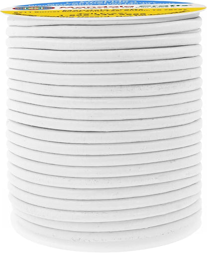 Mandala Crafts Round Cowhide Genuine White Leather Cord - Image 2