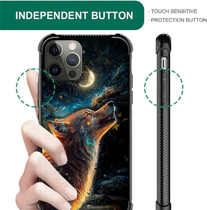 for iPhone 11 Pro Max Case, Star Cave Hungry Wolf Pattern Graphic Design Girl - Image 6