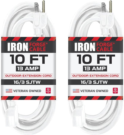 Iron Forge Cable Weatherproof 2 Pack 10 Ft Outdoor Extension Cord by IronForgeCable