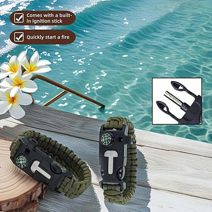 Chinshwehaw 5 in 1 Survival Bracelet-Fire Starter, Loud Whistle, Paracord Rope - Image 6