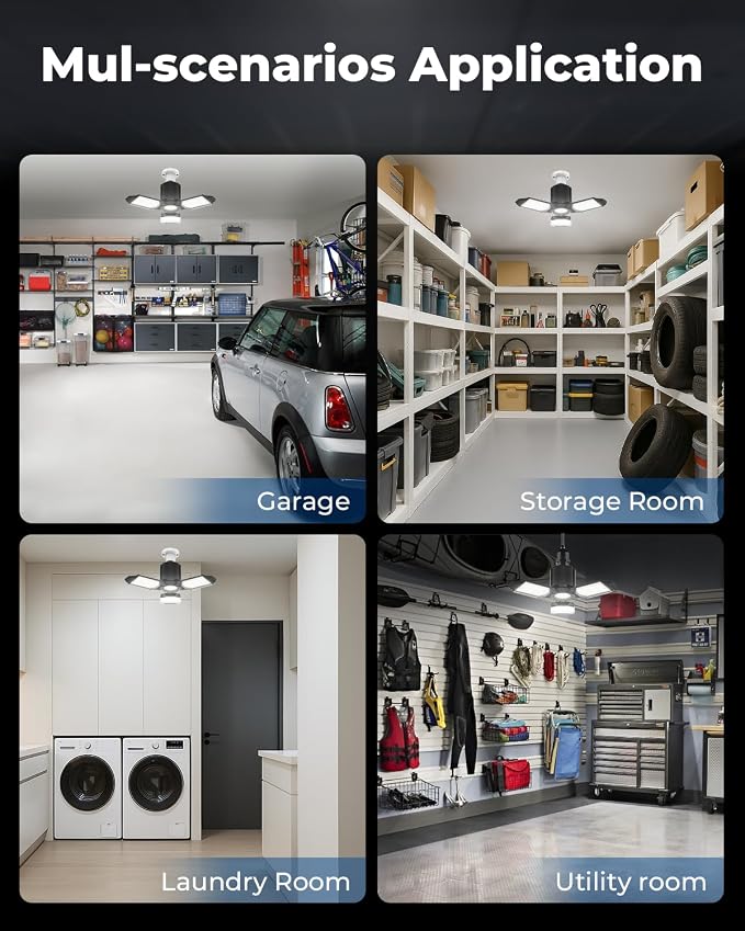 toberich LED Garage Light Bulbs 2 Pack, 8000LM Shop Lights - Image 7