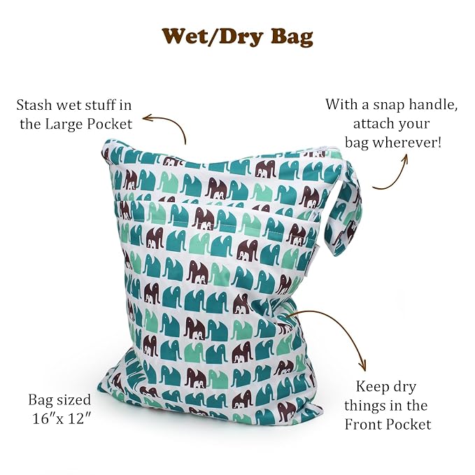 Mama Koala Waterproof Cloth Diaper Wet Bag Reusable Waterproof - Image 2