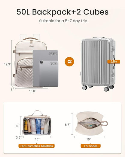 LOVEVOOK 50L Travel Backpack for Women Men, TSA Personal Item Travel Bag Fits - Image 4